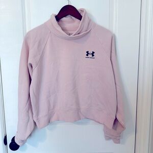 Under Armour : pink oversized cropped cowl neck sweatshirt Medium